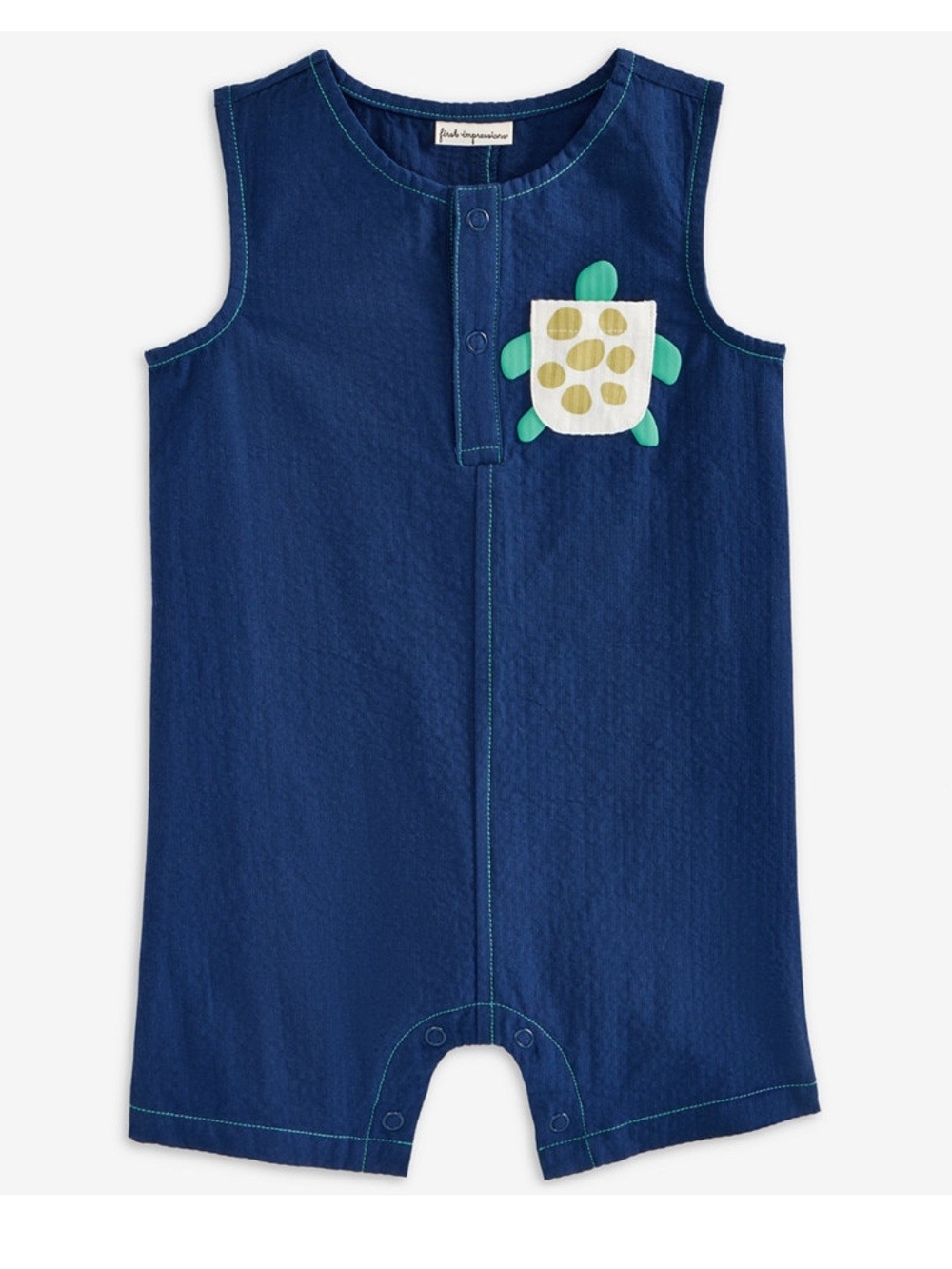 First Impressions Baby Boys Turtle Pocket Cotton Sunsuit